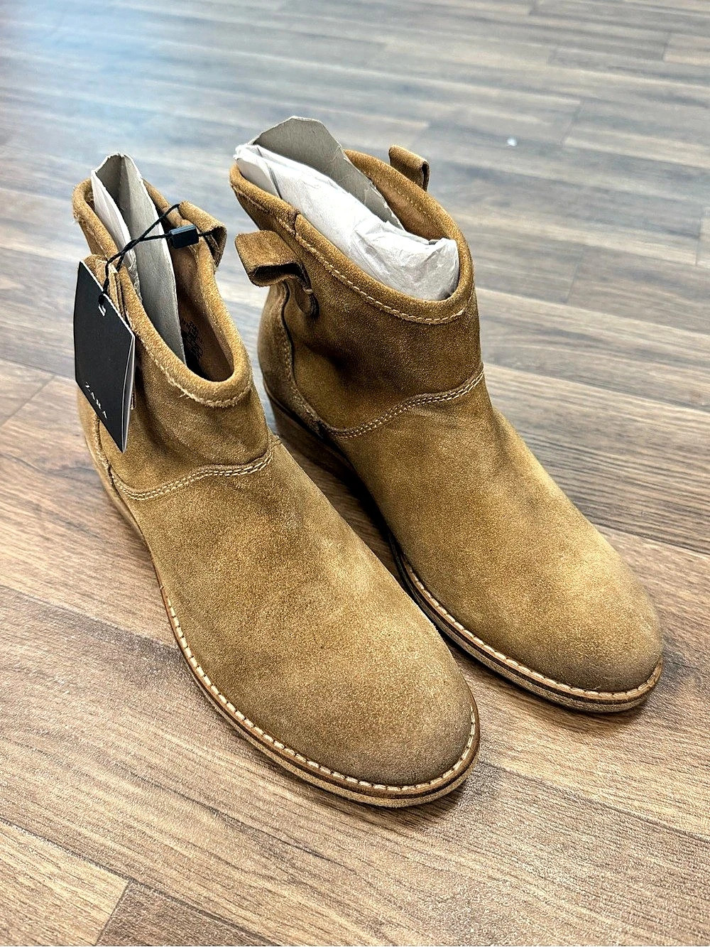 NWT ZARA GIRLS Suede Leather Ankle Boots in Brown EU 38
